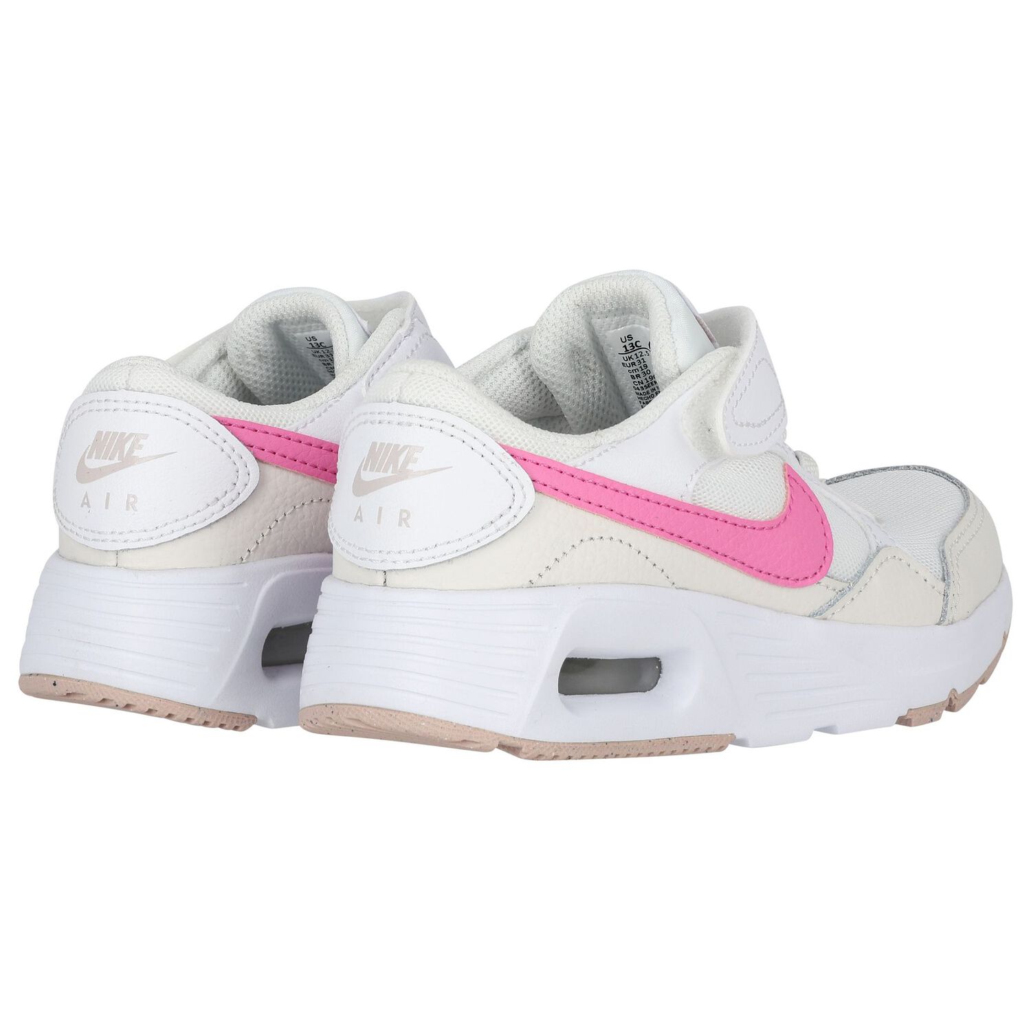 Girls White & Pink Nike Air Max Trainers, 2, hi-res image number null