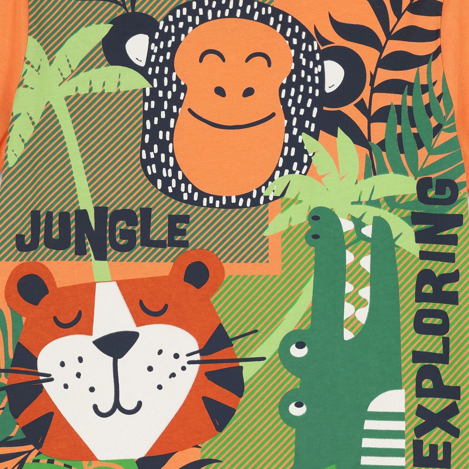 تشيرت باللونين البرتقالي و الاخضر للاولاد, 1, hi-res