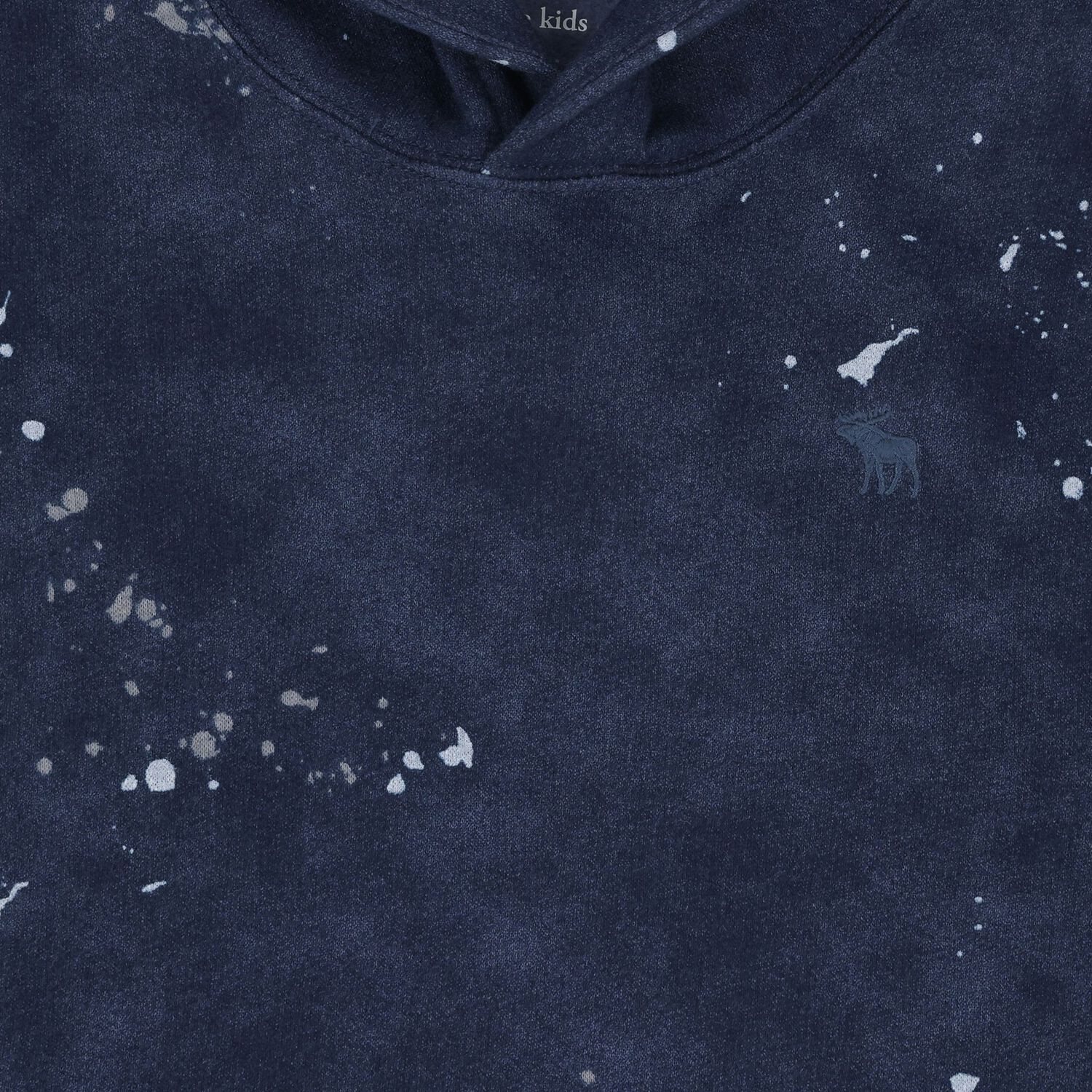 Boys Navy Blue Paint Splatter Hooded Top, 1, hi-res