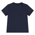 Younger Boys Navy Blue Logo T-Shirt , 3, hi-res