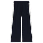 Girls Navy Blue Logo Joggers, 1, hi-res