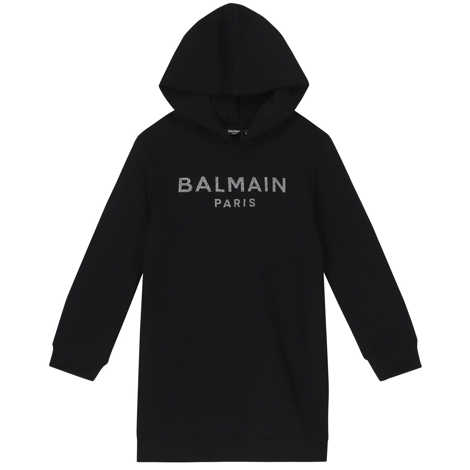 فستان هودي بالشعار باللون الأسود, 1, hi-res image number null