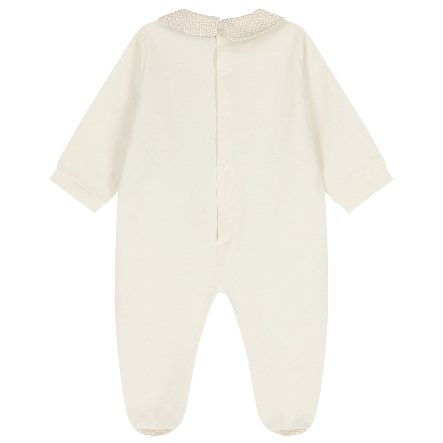 Ivory & Beige Teddy Bear Logo Babygrow, 1, hi-res