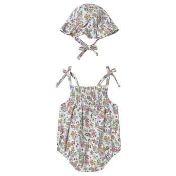 Baby Girls Green Floral Bodysuit Set