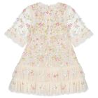 Girls Ivory Floral Tulle & Sequin Dress, 2, hi-res