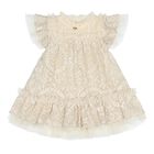 Baby Girls Beige Lace Sequin Gemma Dress, 1, hi-res
