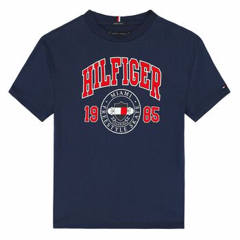 Boys Navy Blue Logo T-Shirt