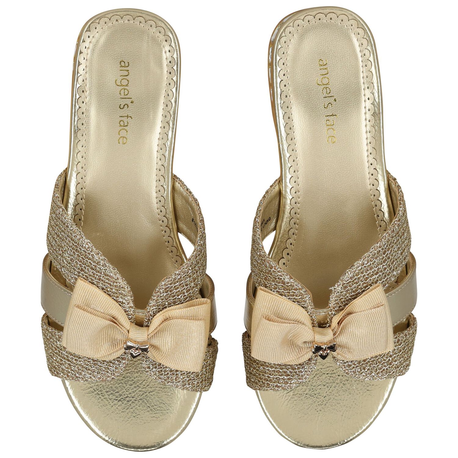 Girls Gold Embellished Sandals , 1, hi-res