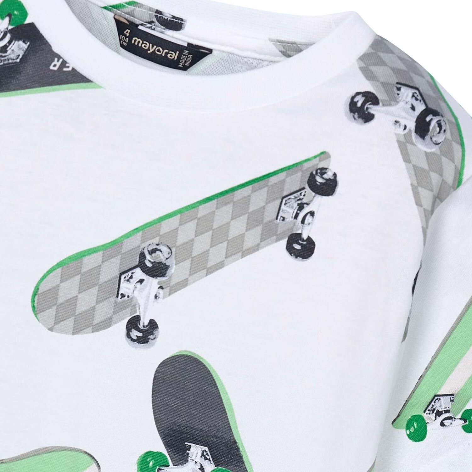 Boys White & Green Skateboards T-Shirt, 2, hi-res image number null