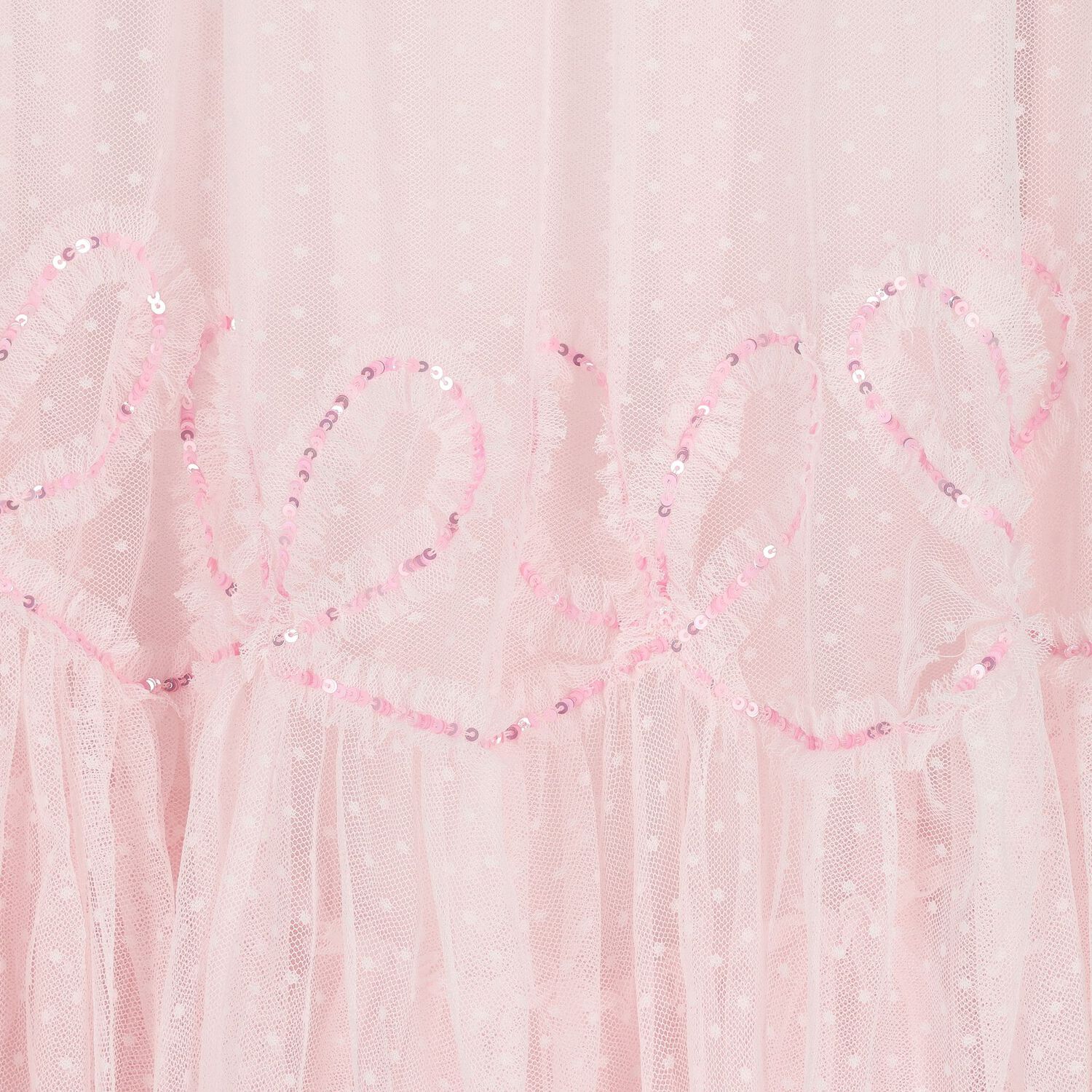 Girls Pink Embellished Tulle Dress, 1, hi-res