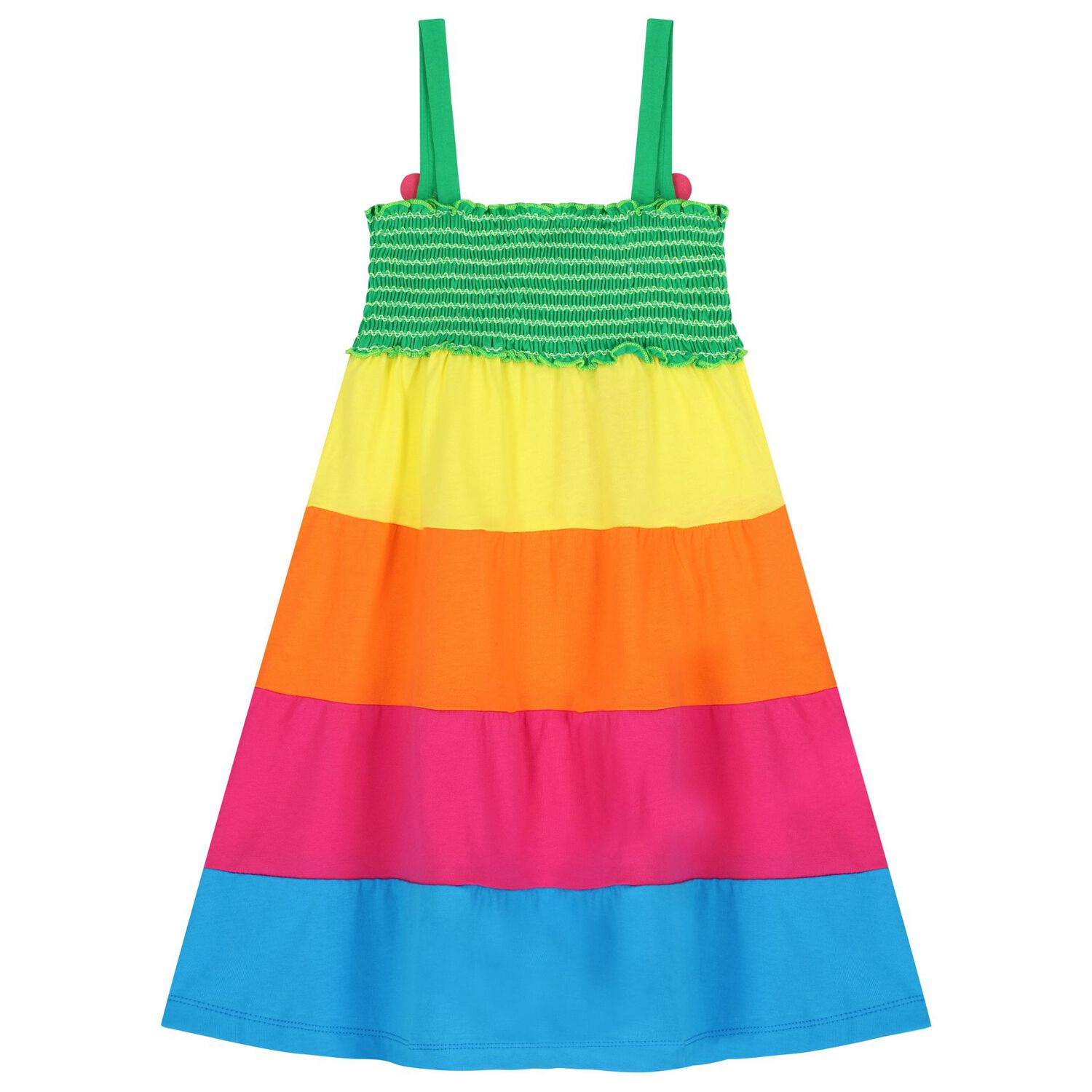 Girls Multi-Coloured Flower Dress, 1, hi-res