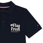 Boys Navy Blue Logo Polo Shirt, 1, hi-res