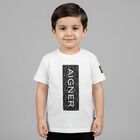 تيشيرت اولاد بالشعار باللون الابيض , 1, hi-res