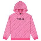 Girls Pink Logo Hooded Top, 2, hi-res