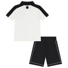 Boys White & Black Shorts Set, 1, hi-res