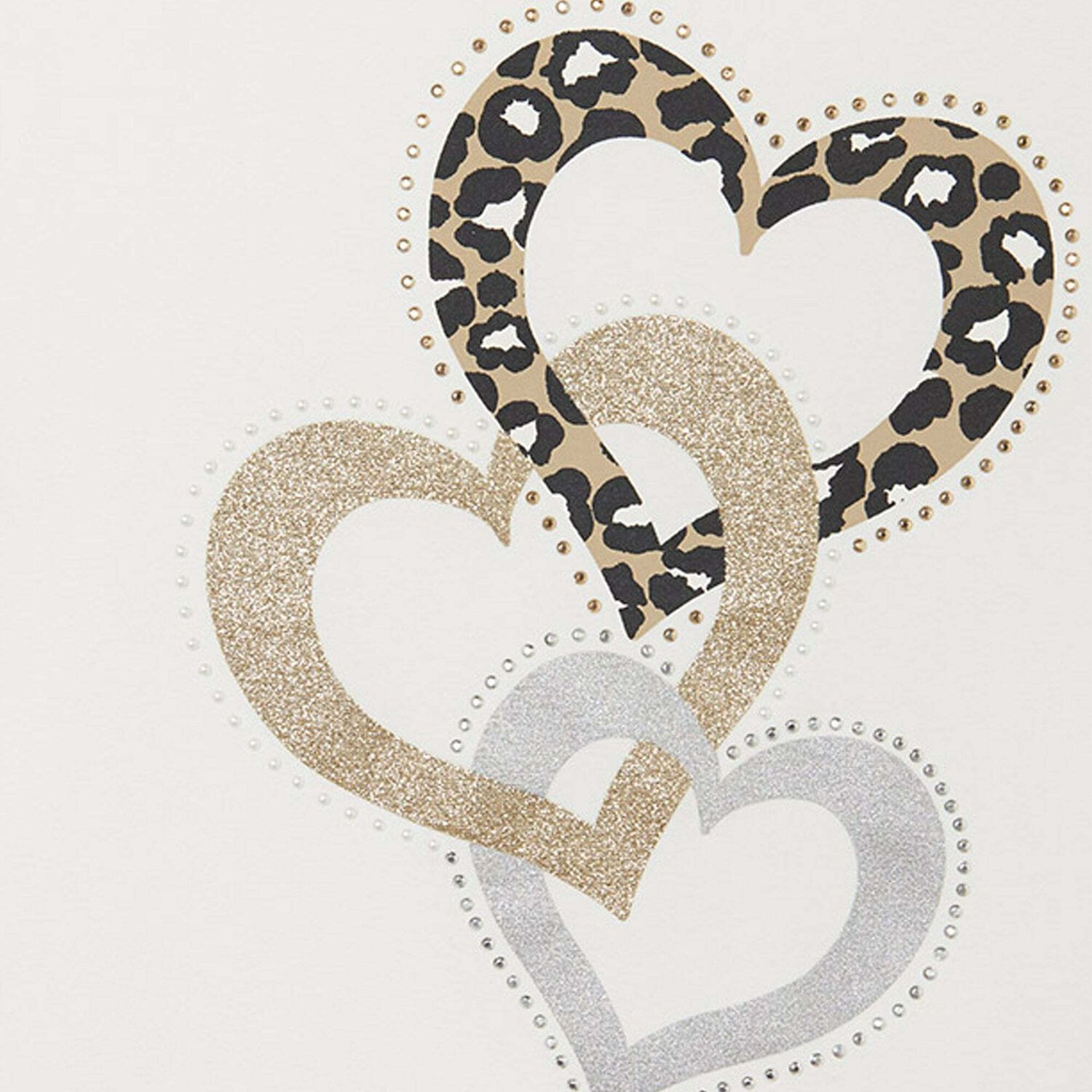 توب باكمام طبعة قلوب باللون العاجى للبنات, 1, hi-res image number null