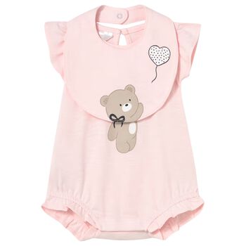 طقم ملابس نوم وردي اللون للبنات الصغيرات بتصميم دب تيدي