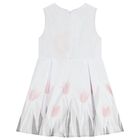 فستان بنات بطبعة الزهور باللون الأبيض, 1, hi-res