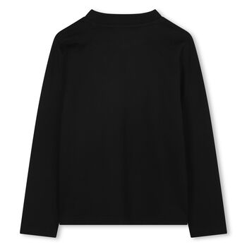 Black Logo Long Sleeve Top