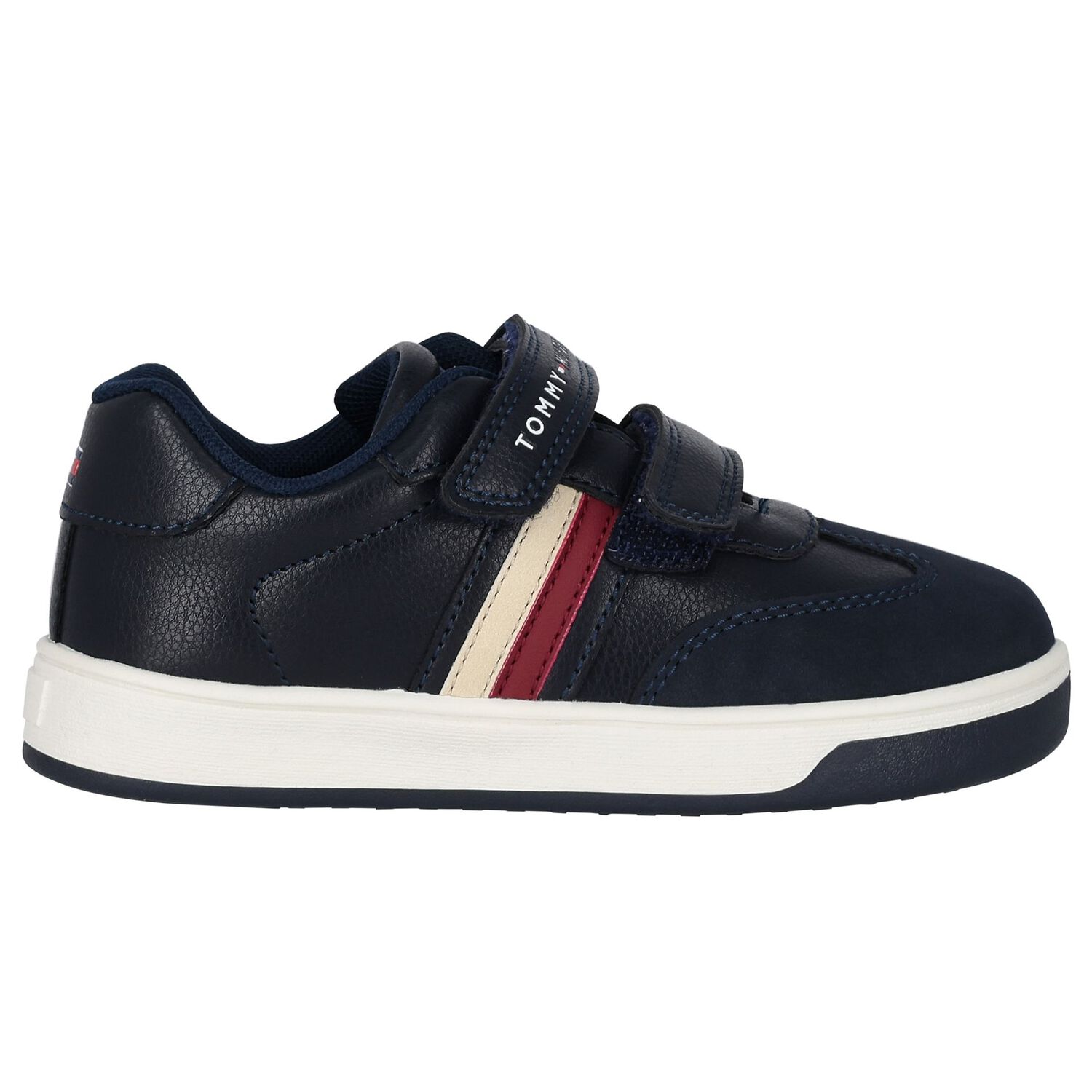Boys Navy Blue Loggo Trainers, 1, hi-res
