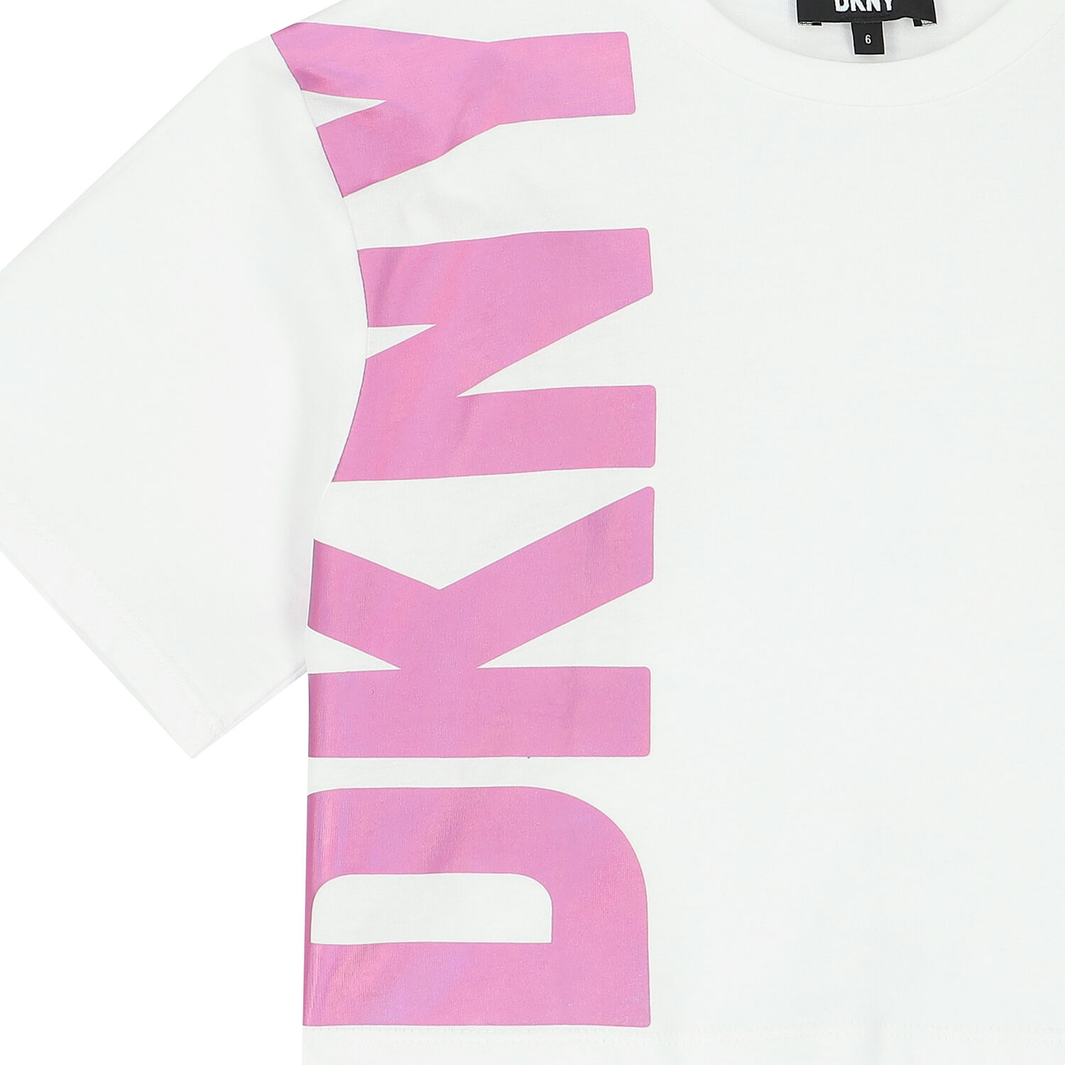 تيشيرت بالشعار باللون الابيض و البنك للبنات , 3, hi-res