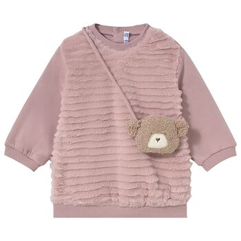 مجموعة فستان وردي للفتيات الصغيرات