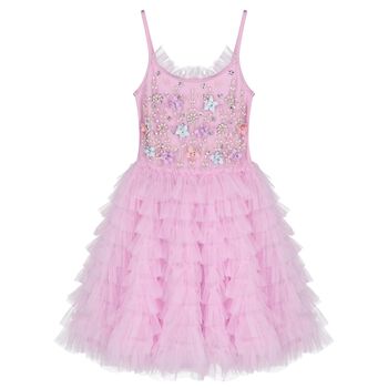 Girls Purple Embellished Tulle Dress