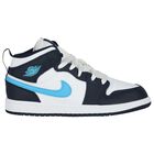 Blue & White Air Jordan 1 Mid Trainers, 6, hi-res