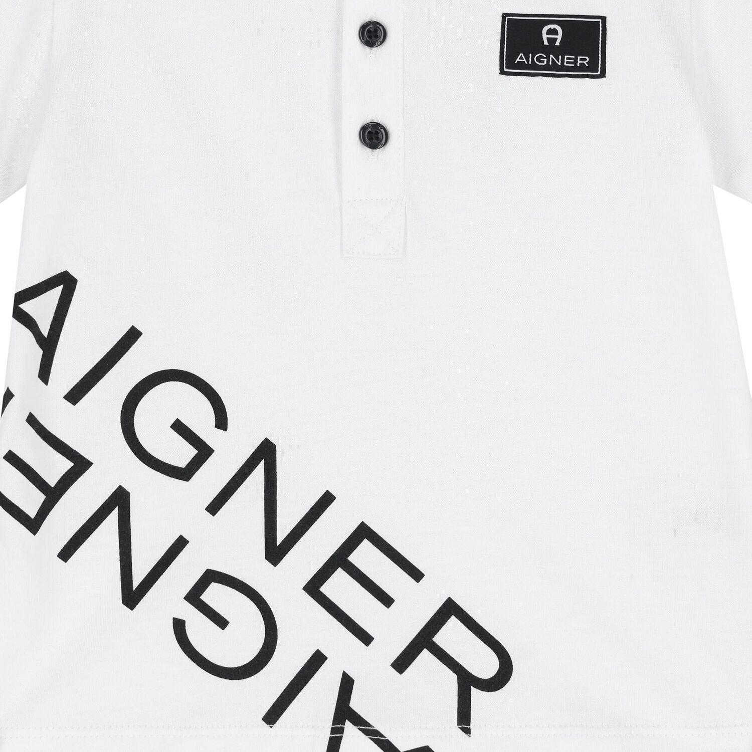 Younger Boys White Logo Polo Shirt, 1, hi-res image number null