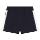 Girls Navy Logo Shorts, 1, hi-res