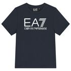 Boys Navy Blue Logo Shorts Set, 3, hi-res