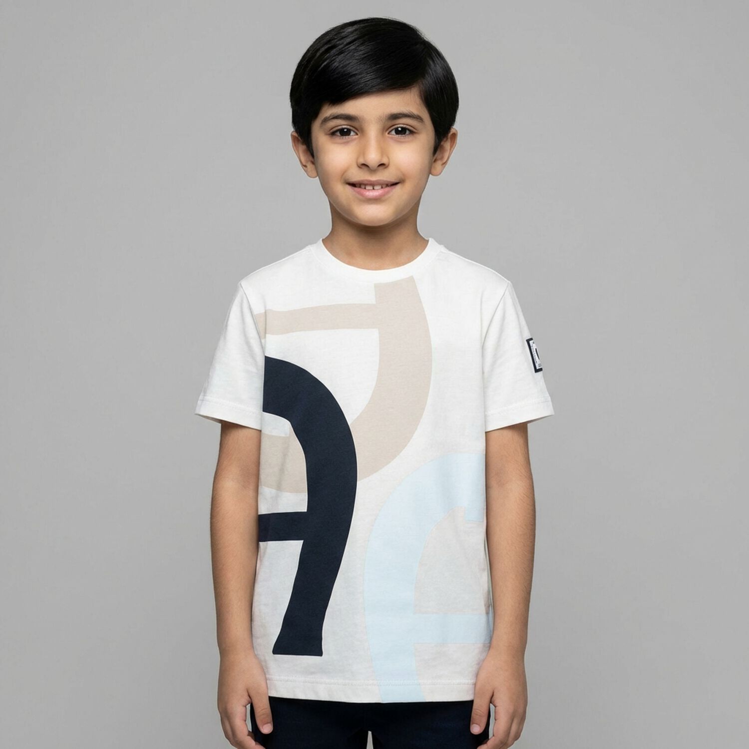 Boys White Logo T-Shirt, 1, hi-res