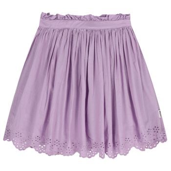 Girls Purple Broderie Anglaise Skirt