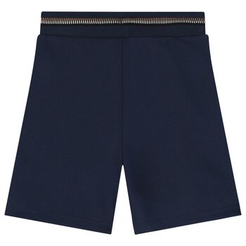 Boys Navy Blue Logo Shorts