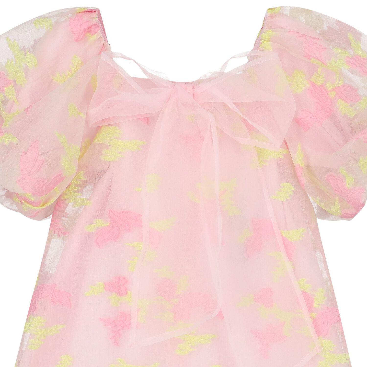 Girls Pink Bow Dress, 1, hi-res