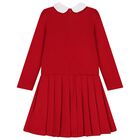 Girls Red Tartan Dress, 2, hi-res