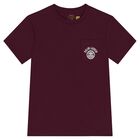 Boys Burgundy Logo T-Shirt, 1, hi-res