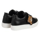 Black Teddy Bear Logo Trainers, 1, hi-res