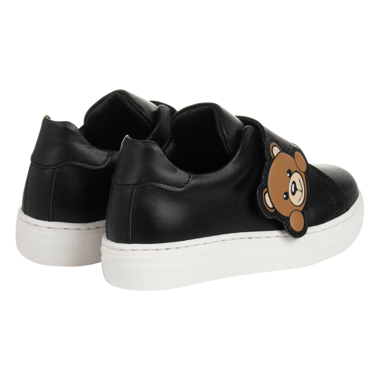 Black Teddy Bear Logo Trainers, 1, hi-res