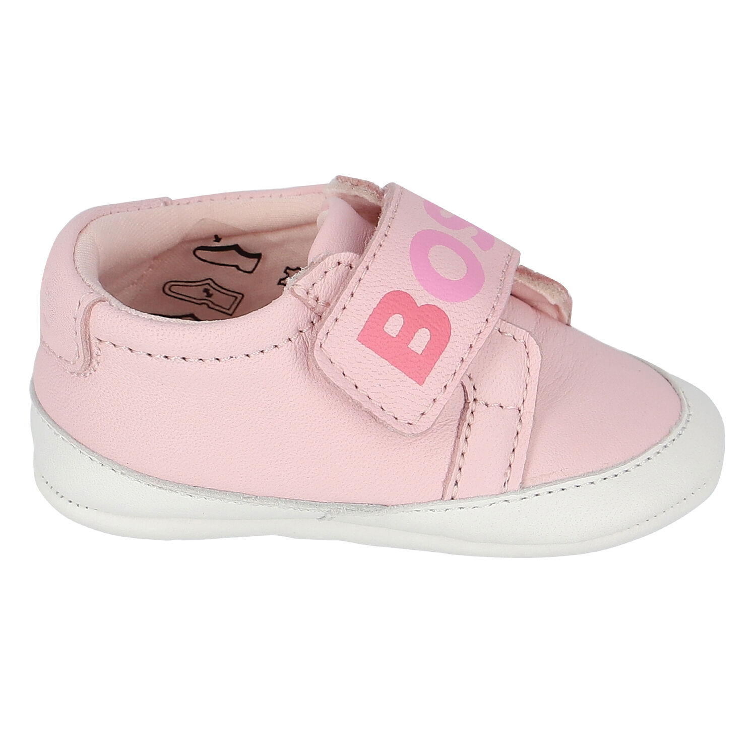 Pink Logo Pre Walker Shoes, 1, hi-res