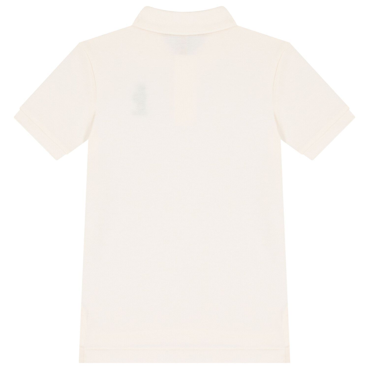 Boys Ivory Piqué Bear Polo Shirt, 1, hi-res