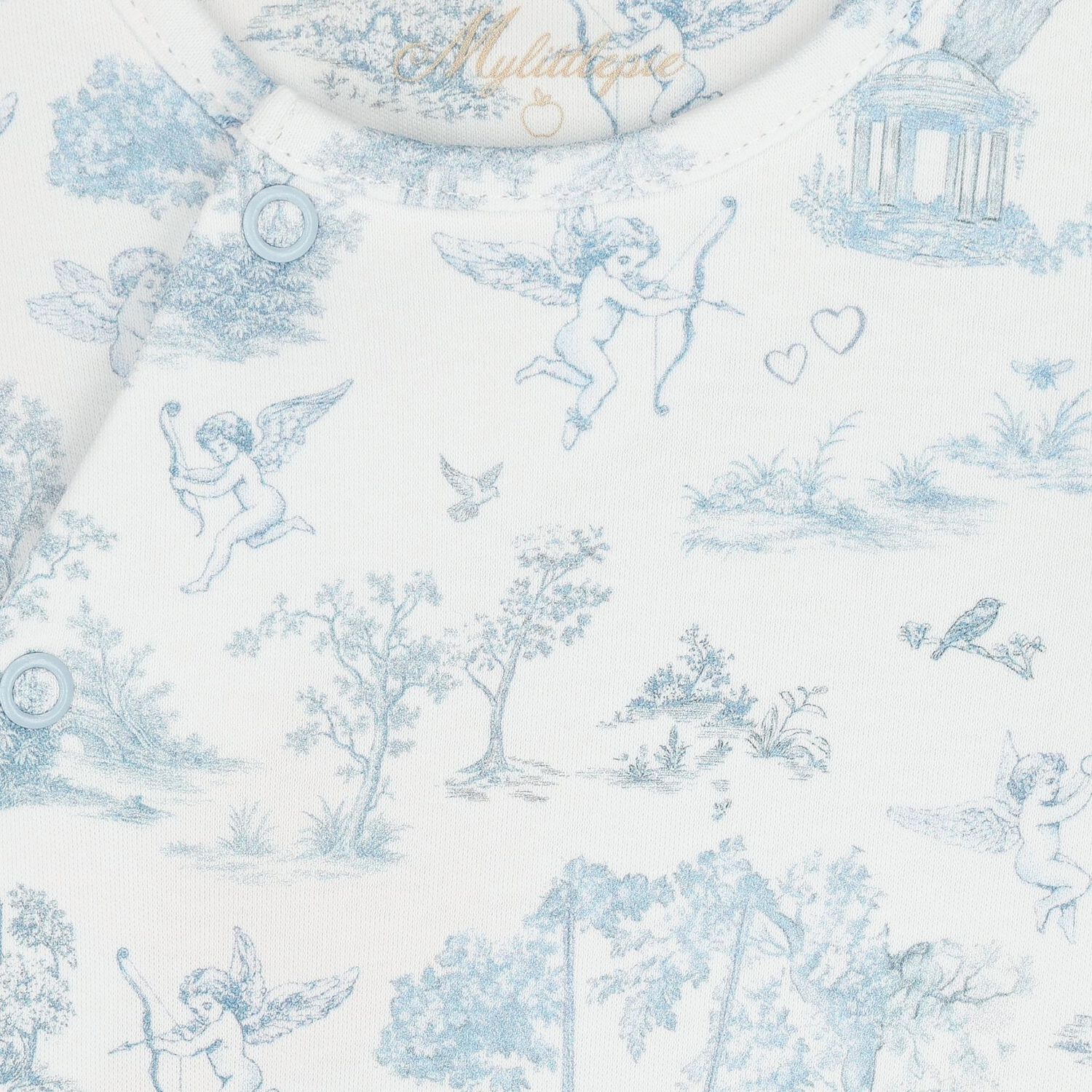 افرول اولاد بالشعار باللون الأزرق والابيض, 1, hi-res