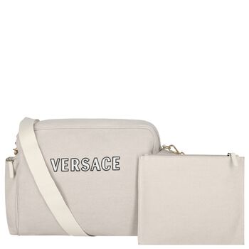 Beige Logo Canvas Changing Bag ( 28cm )