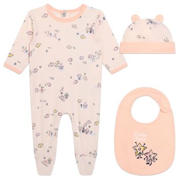 Baby Girls Pink Babygrow Gift Set
