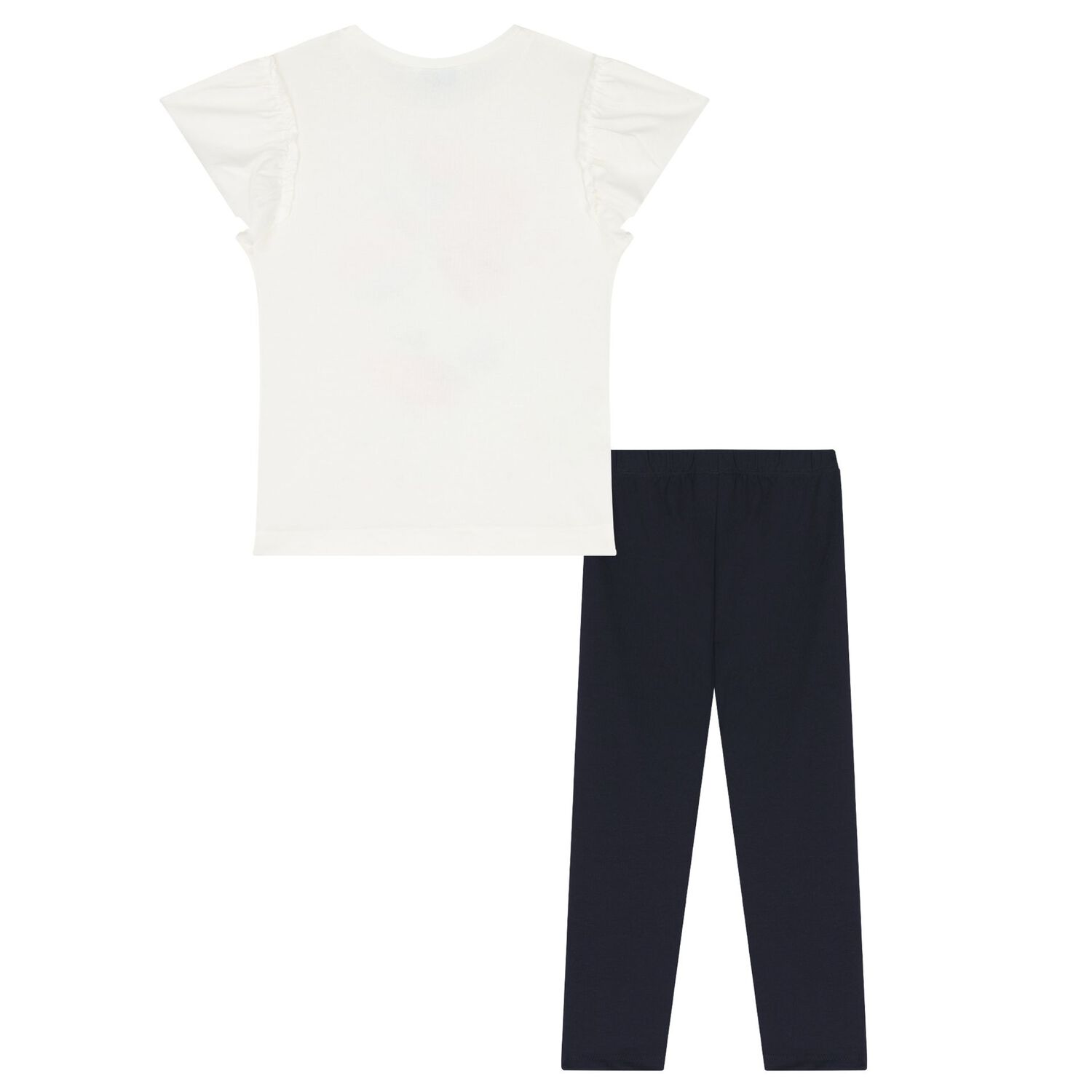 طقم ليجنز بطبعة الزهور باللون الأبيض والكحلى للبنات, 3, hi-res image number null