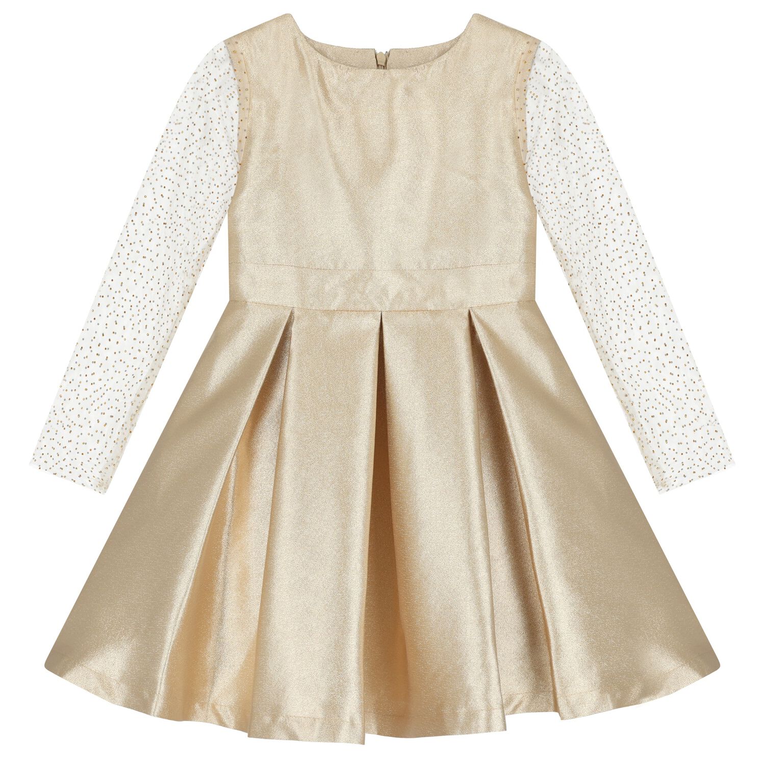 Girls Gold Rhinestone Dress, 1, hi-res