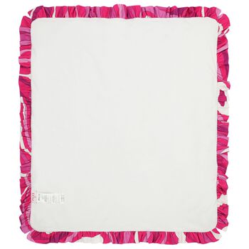 بطانية أطفال باللون بيضاء وبنفسجية مكشكشة