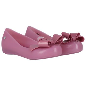 Girls Lilac Bow Jelly Shoes
