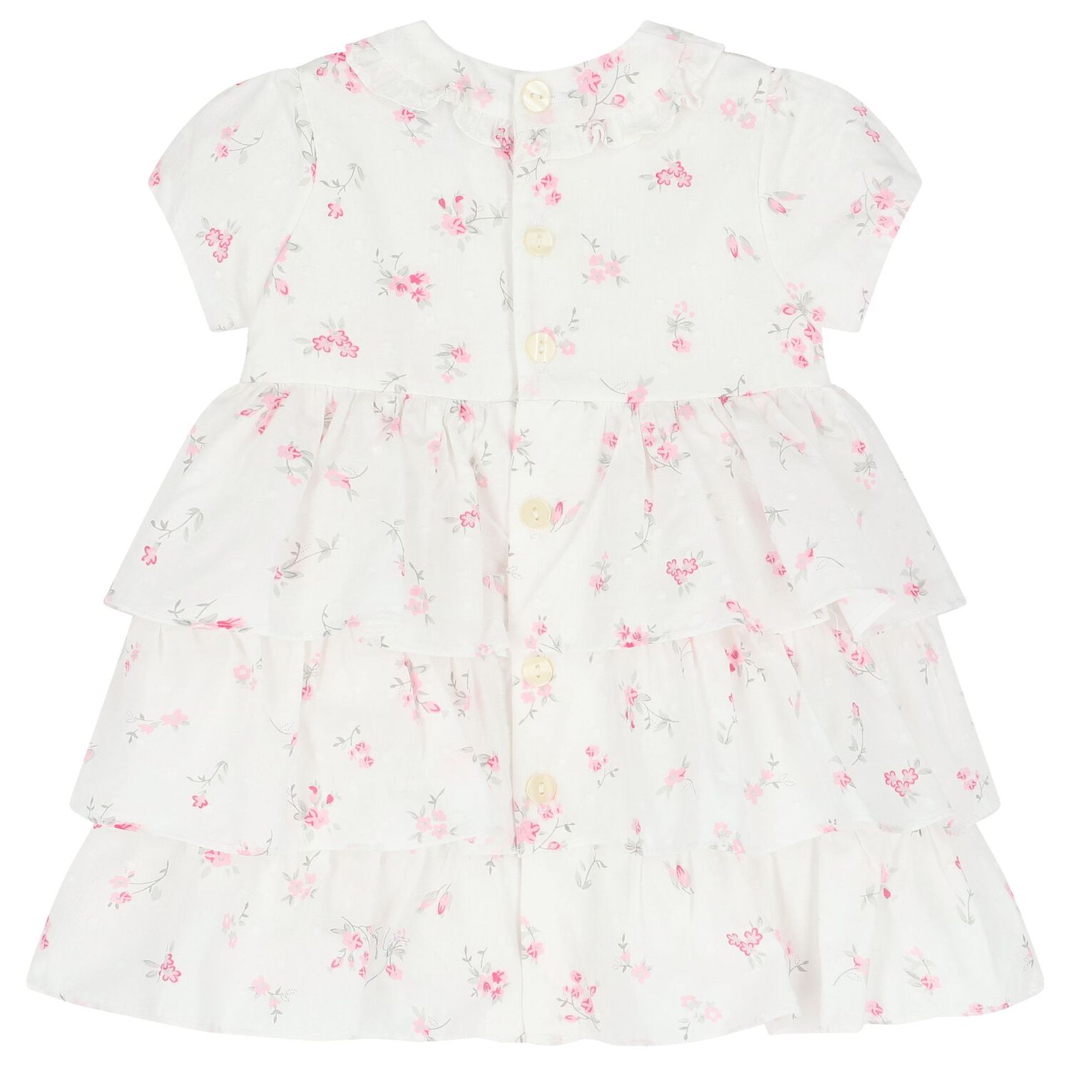 Baby Girls White & Pink Floral Dress Set, 1, hi-res image number null