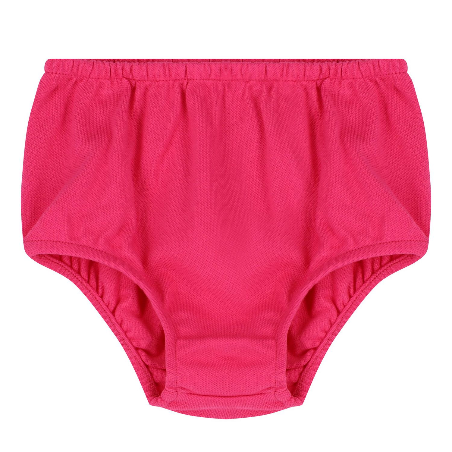 طقم بنات فستان بولو بالشعار باللون الزهري, 1, hi-res